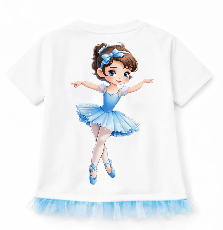 Blue Ballerina with tulle hem