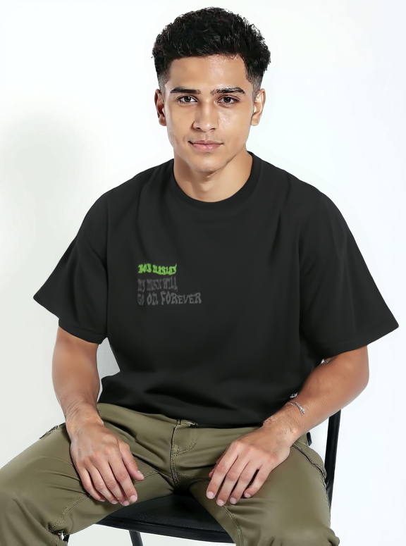 Model wearing black kurta stylish pose