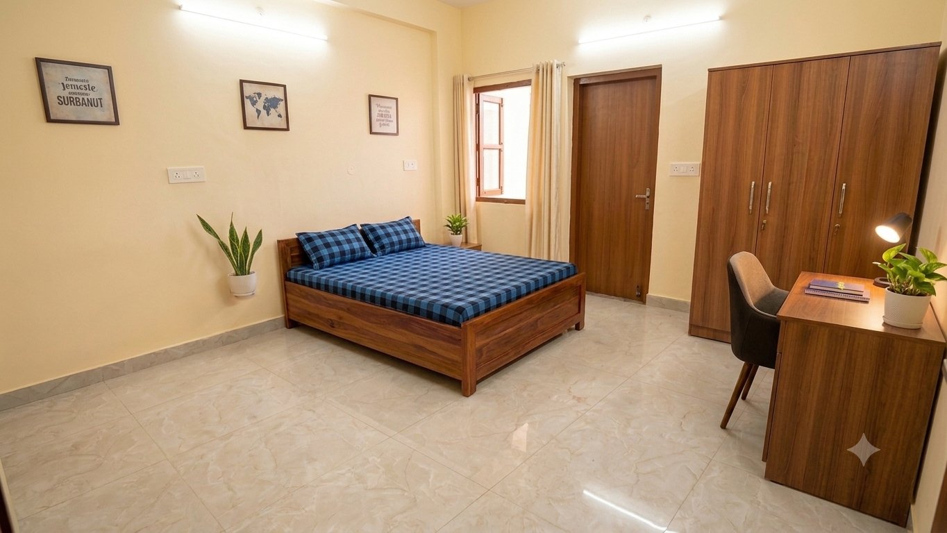 Furnished PG private and shared room accommodation